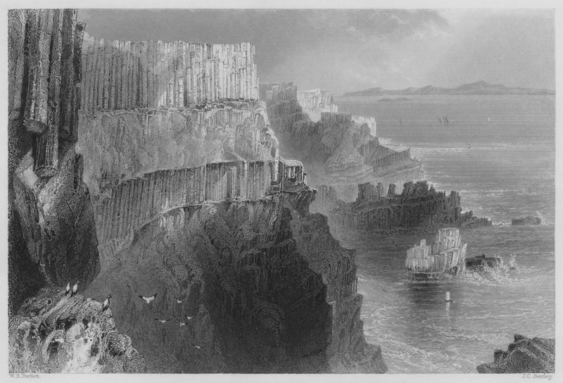 Falaise de Pleaskin, près de la Chaussée des Géants, comté d