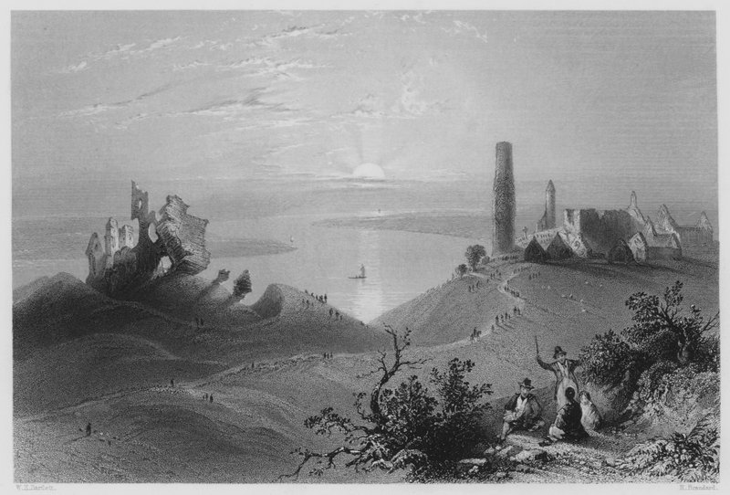Sept Églises de Clonmacnoise, sur le Shannon (gravure) - William Henry (after) Bartlett