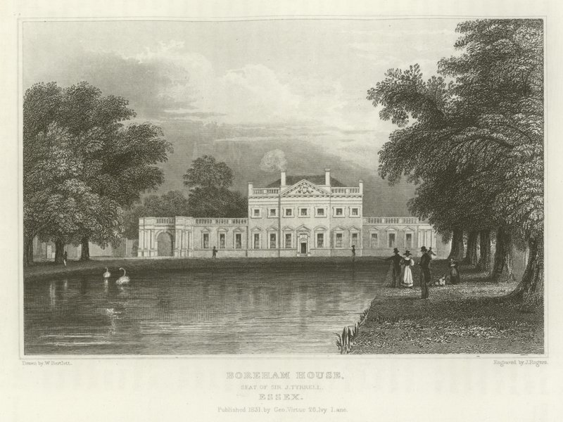 Boreham House, siège de Sir J Tyrrell, Essex - William Henry Bartlett