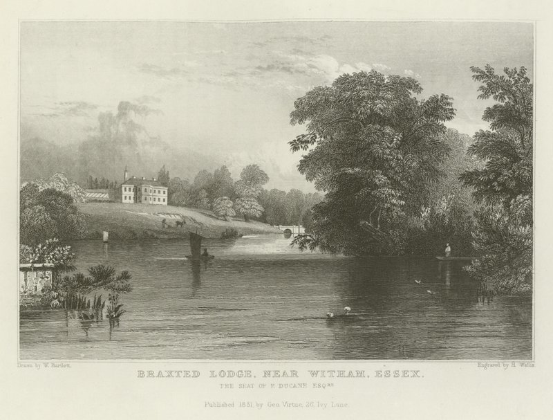 Braxted Lodge, près de Witham, Essex, la Demeure de P Ducane, Esquire - William Henry Bartlett