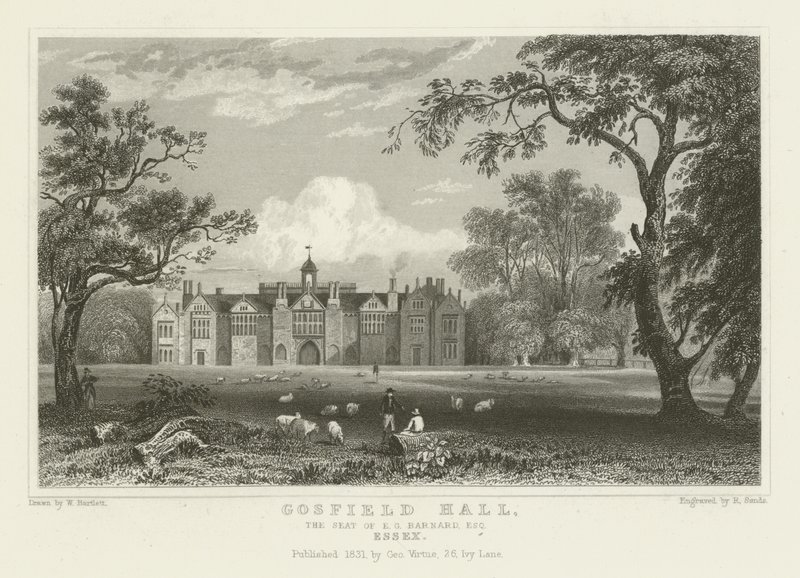 Gosfield Hall, le siège de E G Barnard, Esquire, Essex - William Henry Bartlett