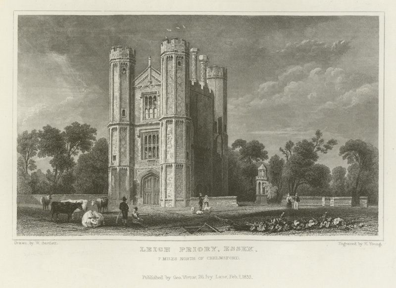 Leigh Priory, Essex, à 7 miles au nord de Chelmsford - William Henry Bartlett