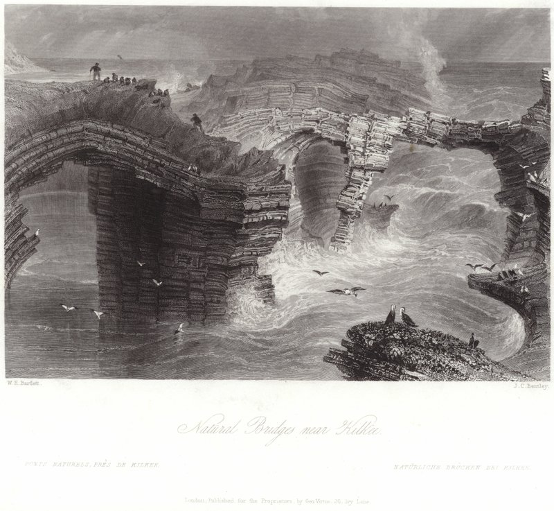 Ponts naturels près de Kilkee - William Henry Bartlett