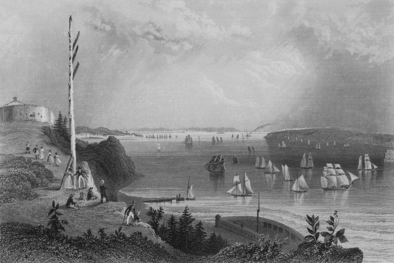 Baie de New York, depuis la station télégraphique - William Henry Bartlett