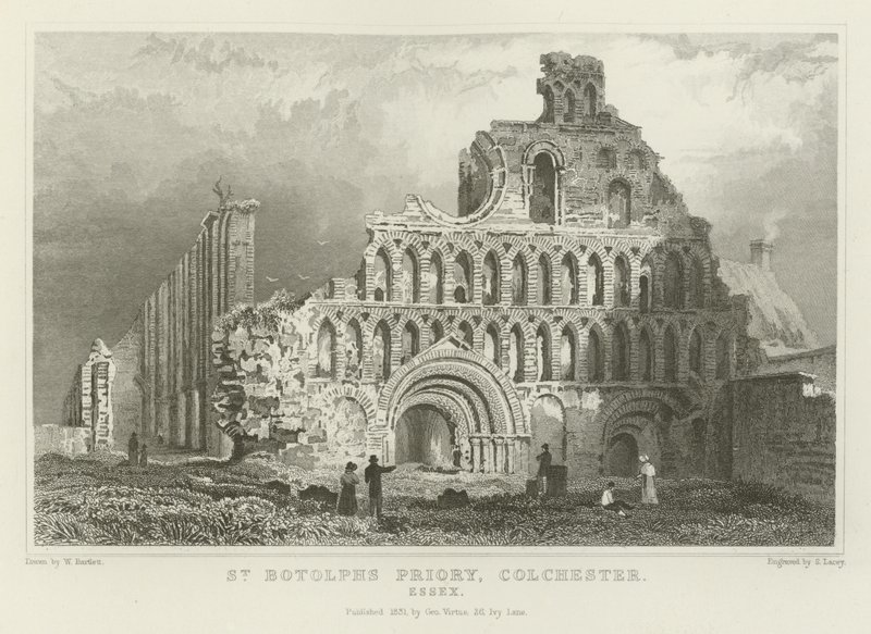 Prieuré de St Botolph, Colchester, Essex - William Henry Bartlett
