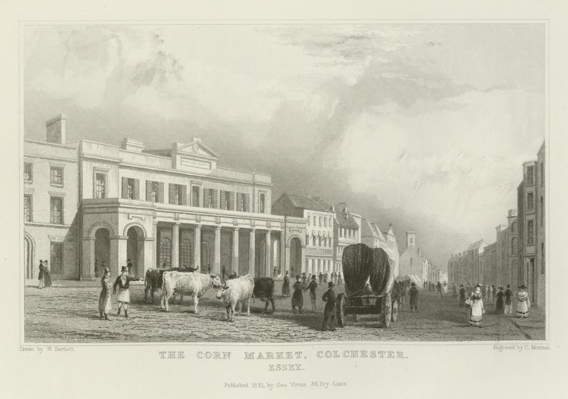 Le marché aux grains, Colchester, Essex - William Henry Bartlett