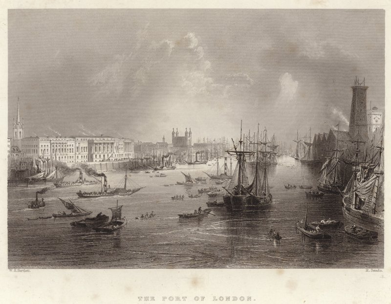Le port de Londres - William Henry Bartlett