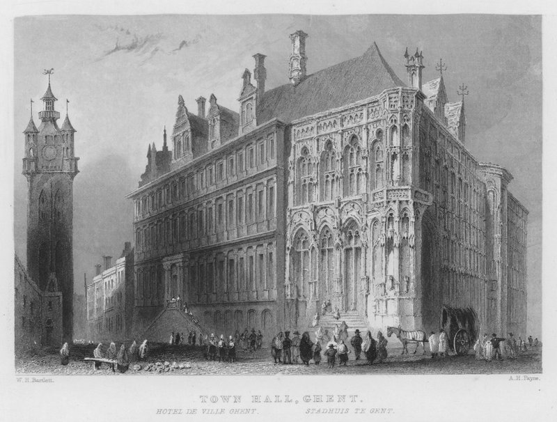 Hôtel de ville, Gand - William Henry Bartlett