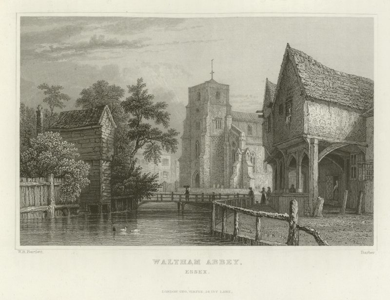 Abbaye de Waltham, Essex - William Henry Bartlett