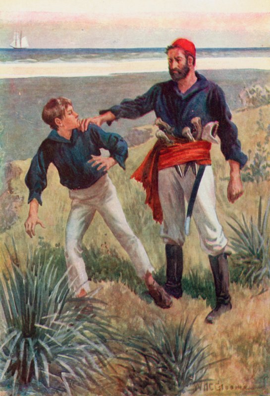 Une main lourde saisit mon épaule et la tint comme dans un étau - William Henry Charles Groome