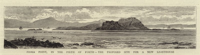 Fidra Point, dans le Firth of Forth, site proposé pour un nouveau phare - William Henry James Boot