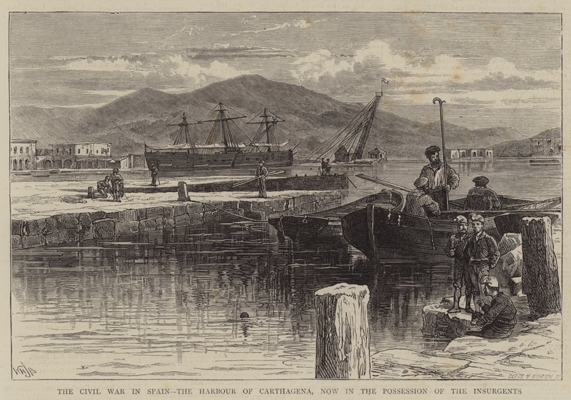 La guerre civile en Espagne, le port de Carthagène, maintenant en possession des insurgés - William Henry James Boot