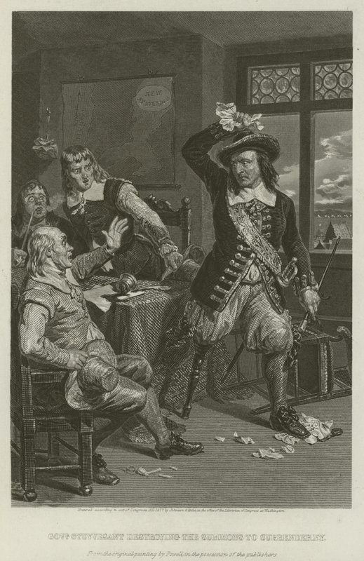 Le gouverneur Stuyvesant détruisant la convocation à rendre New York, 1664 - William Henry Powell