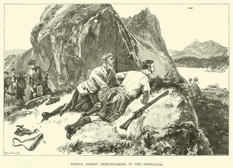 Prince Albert chassant le cerf dans les Highlands - William Heysham (after) Overend