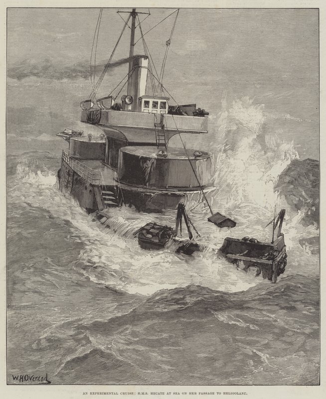 Une croisière expérimentale, HMS Hecate en mer en route vers Heligoland - William Heysham Overend
