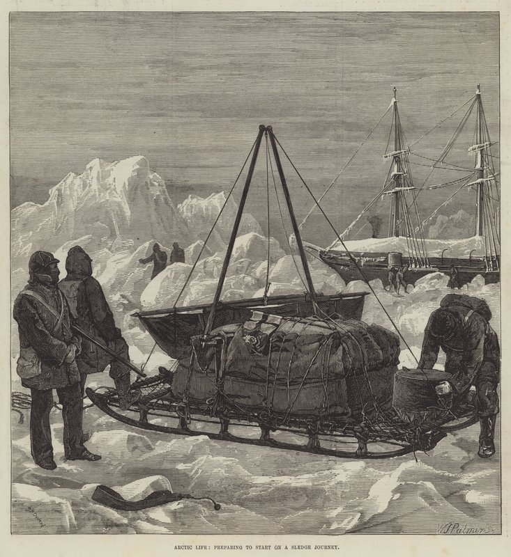 Vie arctique, préparation pour un voyage en traîneau - William Heysham Overend