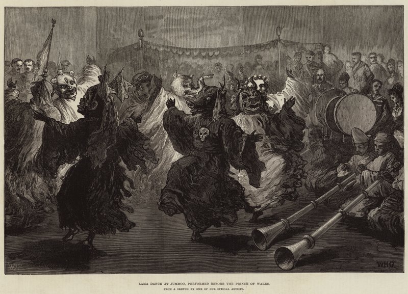 Danse lama à Jummoo, exécutée devant le prince de Galles - William Heysham Overend