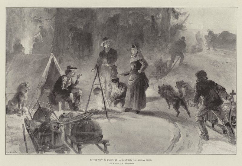 En route pour le Klondike, une halte pour le repas de midi - William Heysham Overend