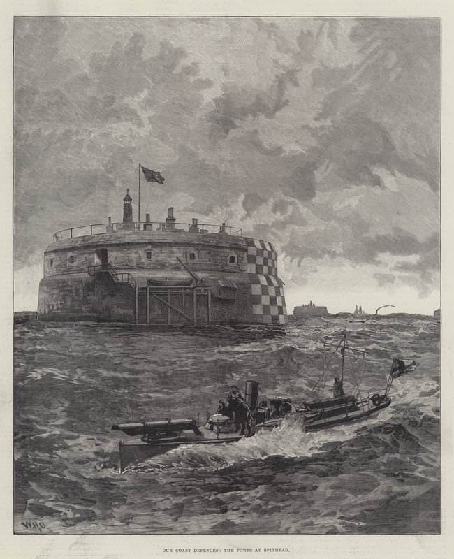 Nos défenses côtières, les forts à Spithead - William Heysham Overend