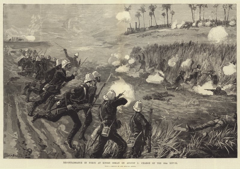 Reconnaissance en force à Kindji Osman le 5 août, charge des 60e fusiliers - William Heysham Overend
