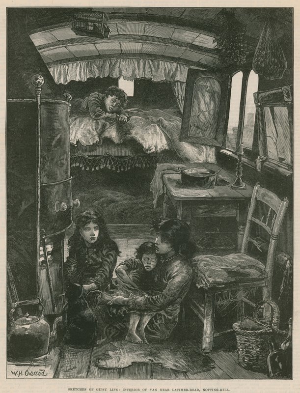Croquis de la vie des gitans ; intérieur d