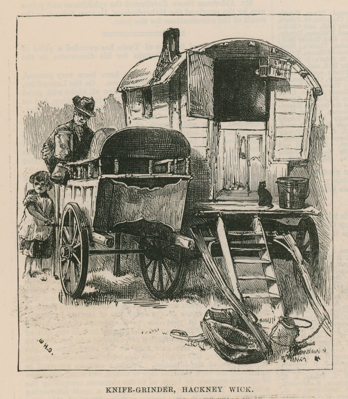 Esquisses de la vie des gitans; Aiguiseur de couteaux, Hackney Wick - William Heysham Overend