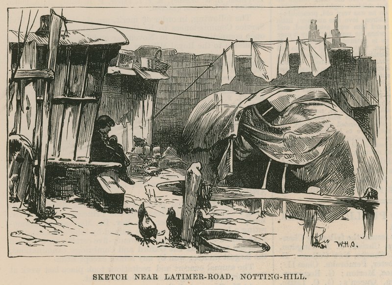 Esquisses de la vie des gitans; Esquisse près de Latimer Road, Notting Hill - William Heysham Overend