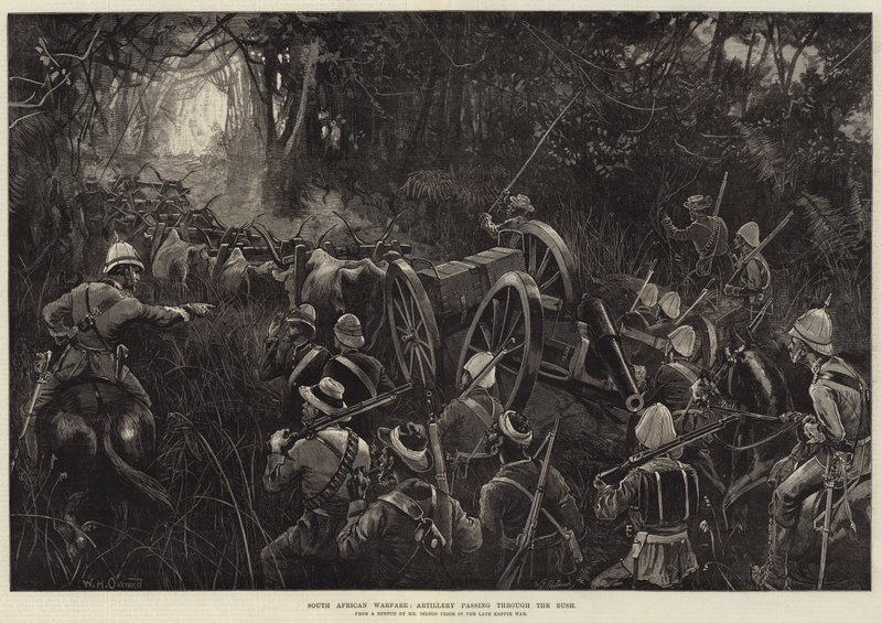 Guerre en Afrique du Sud, Artillerie traversant la brousse - William Heysham Overend