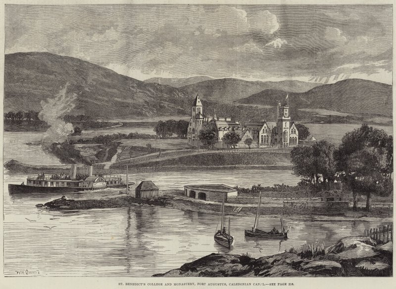 Collège et monastère de Saint-Benoît, Fort Augustus, canal calédonien - William Heysham Overend