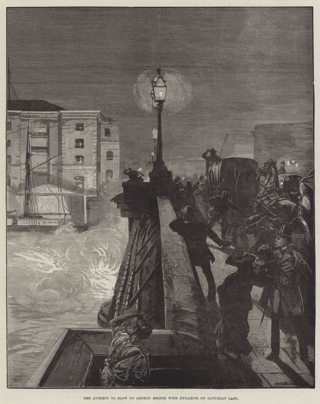 La tentative de faire sauter le pont de Londres avec de la dynamite samedi dernier - William Heysham Overend