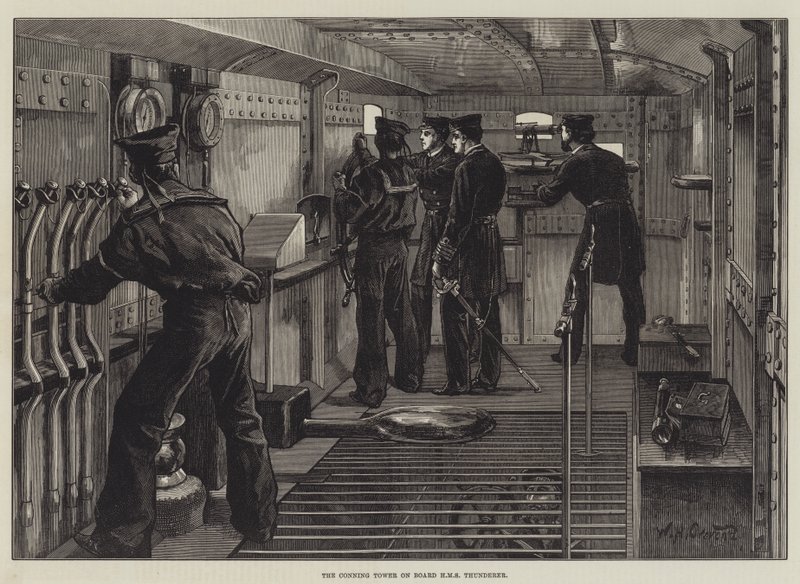 La tour de contrôle à bord du HMS Thunderer - William Heysham Overend