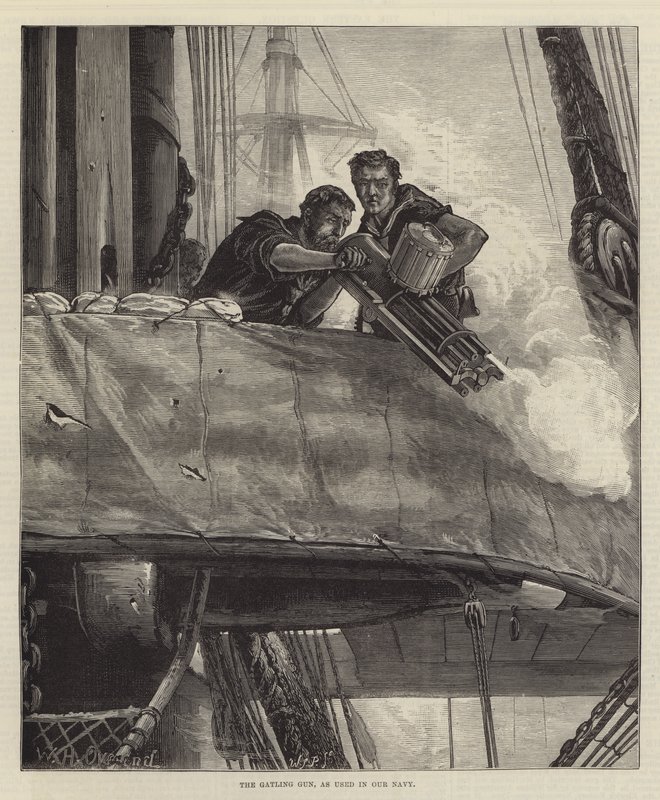 Le canon Gatling, utilisé dans notre marine - William Heysham Overend