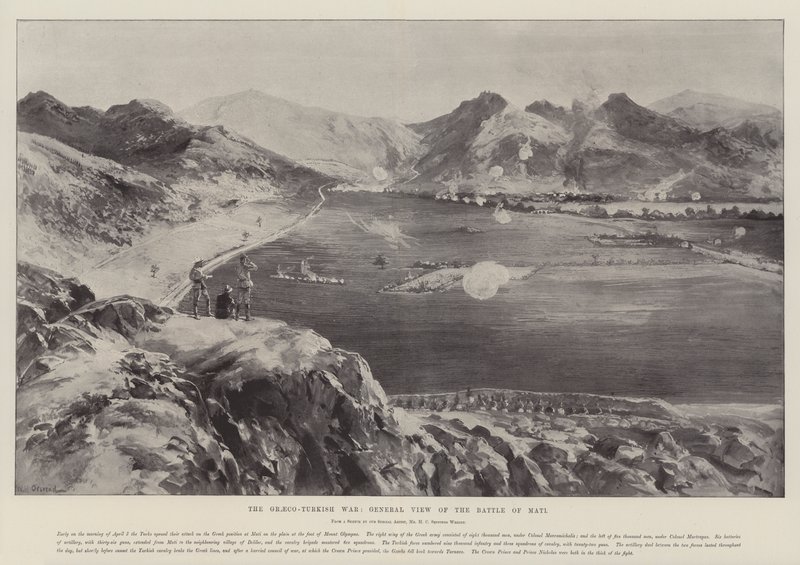 La guerre gréco-turque, vue générale de la bataille de Mati - William Heysham Overend