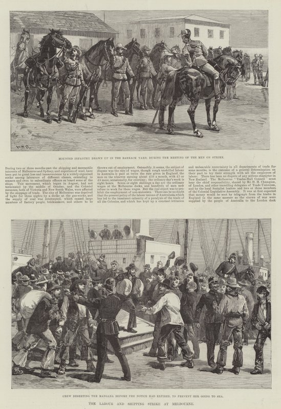 La grève du travail et du transport à Melbourne - William Heysham Overend