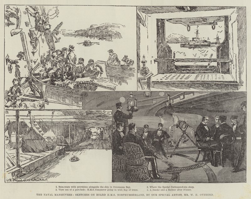 Les manœuvres navales, croquis à bord du HMS Northumberland - William Heysham Overend