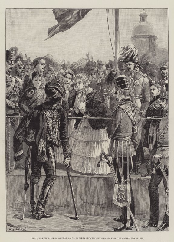 La Reine distribuant des décorations aux officiers et soldats blessés de Crimée, 21 mai 1856 - William Heysham Overend