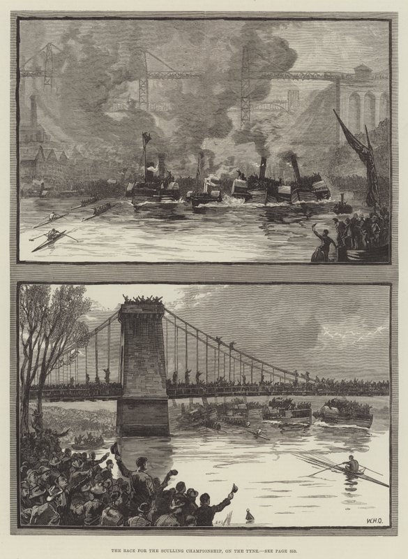 La Course pour le Championnat de Rameurs, sur la Tyne - William Heysham Overend