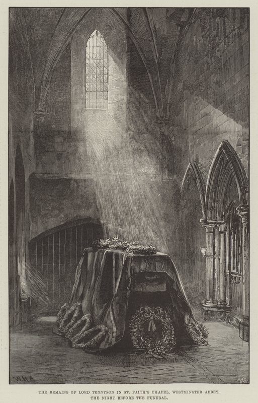Les Restes de Lord Tennyson dans la Chapelle Saint-Faith, Abbaye de Westminster, la Nuit avant les Funérailles - William Heysham Overend