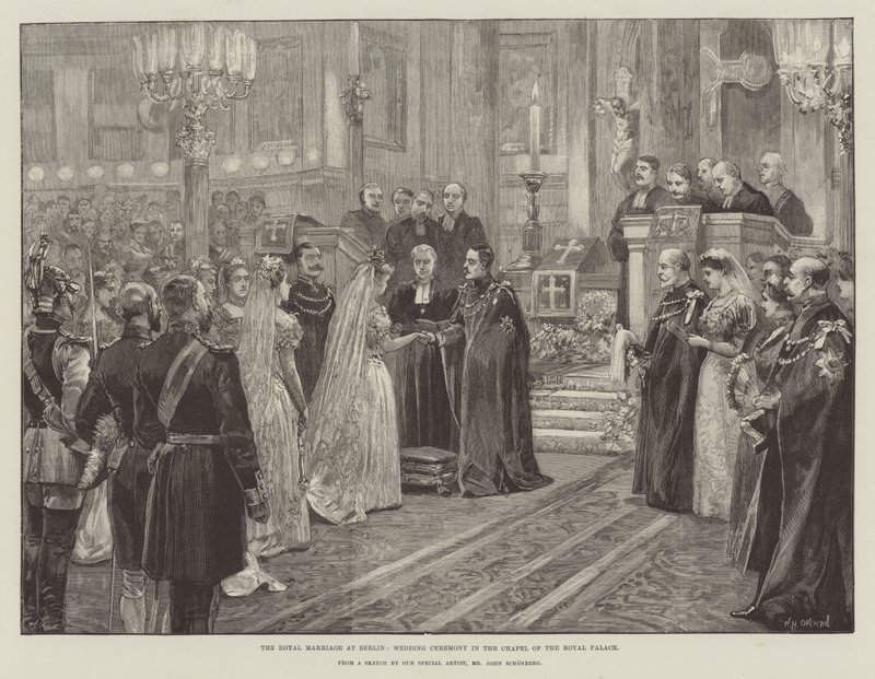 Le mariage royal à Berlin, cérémonie de mariage dans la chapelle du palais royal - William Heysham Overend