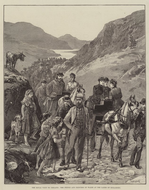La visite royale en Irlande, le prince et la princesse de Galles aux lacs de Killarney - William Heysham Overend