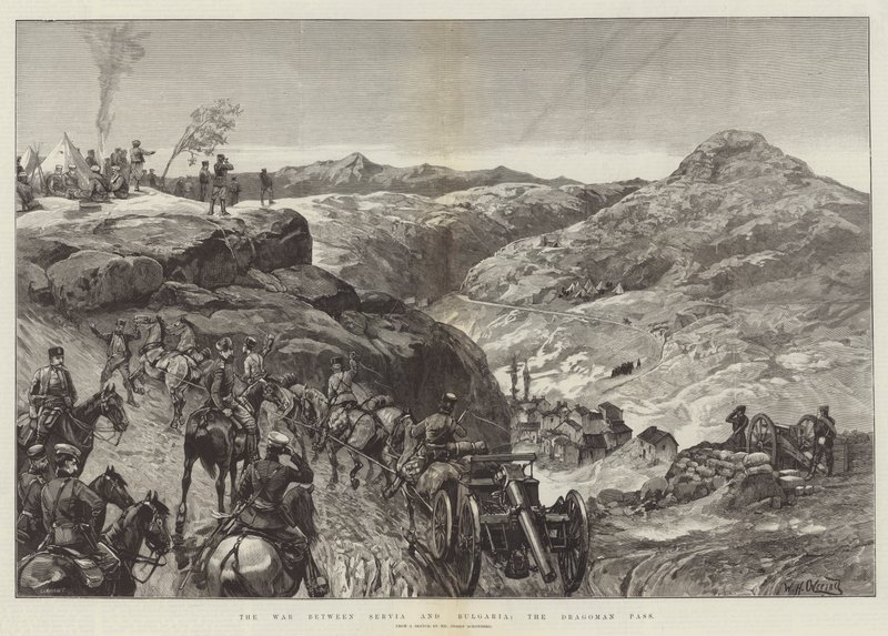 La guerre entre la Serbie et la Bulgarie, le col de Dragoman - William Heysham Overend