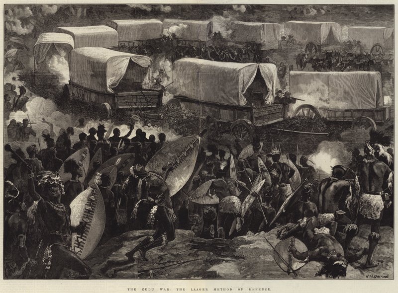 La guerre zouloue, la méthode de défense du Laager - William Heysham Overend
