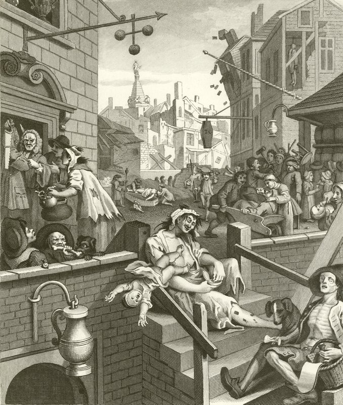 Beer Street et Gin Lane - William Hogarth