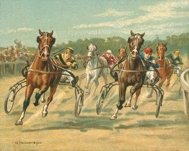 Courses historiques et modernes, courses de trot et de pas (chromolithographie) - William Hounsom Byles