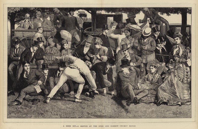 Un bon coup, une esquisse au match de cricket Eton et Harrow - William III Bromley