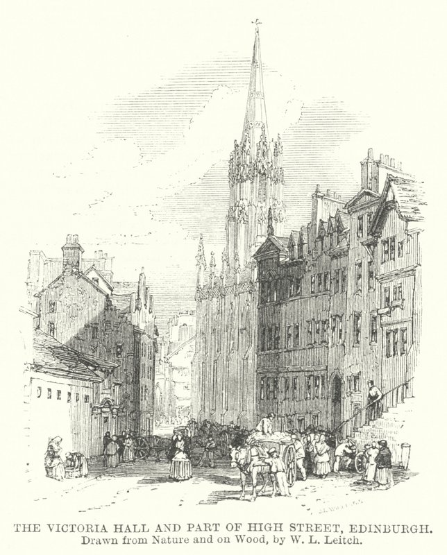 Le Victoria Hall et une partie de High Street, Édimbourg - William Leighton (after) Leitch