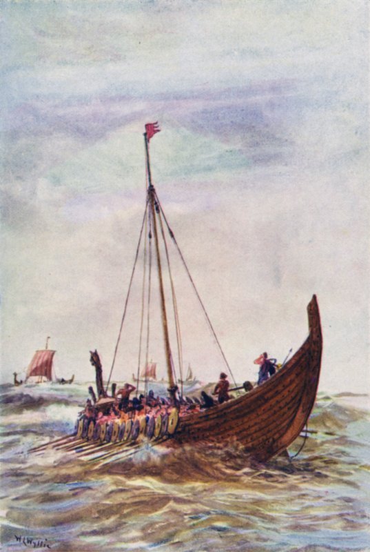 Navire de guerre du temps du roi Alfred - William Lionel (after) Wyllie