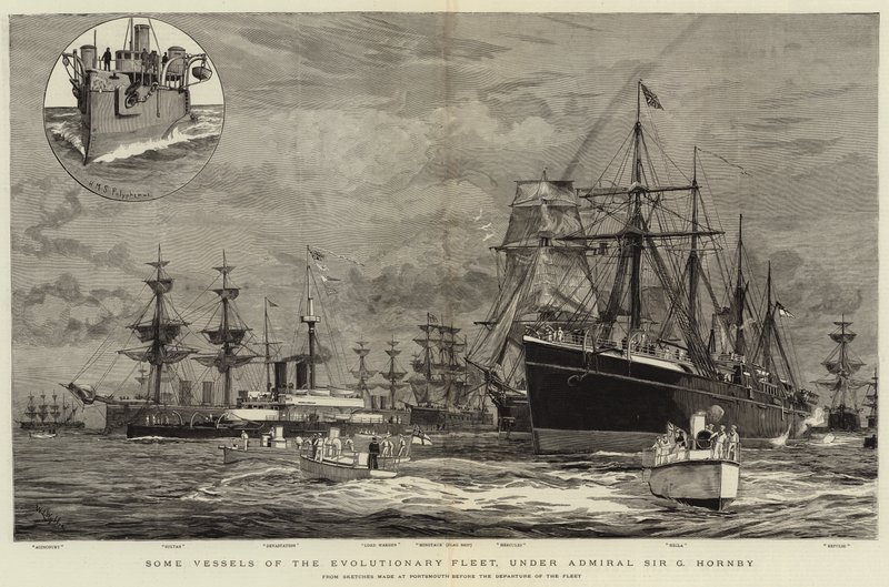Quelques navires de la flotte évolutive, sous l
