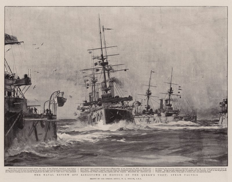 La revue navale au large de Kingstown en l