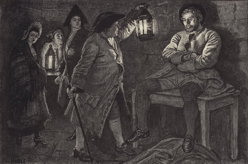 Le Bailli découvre Rob Roy dans la prison - William Lockhart Bogle